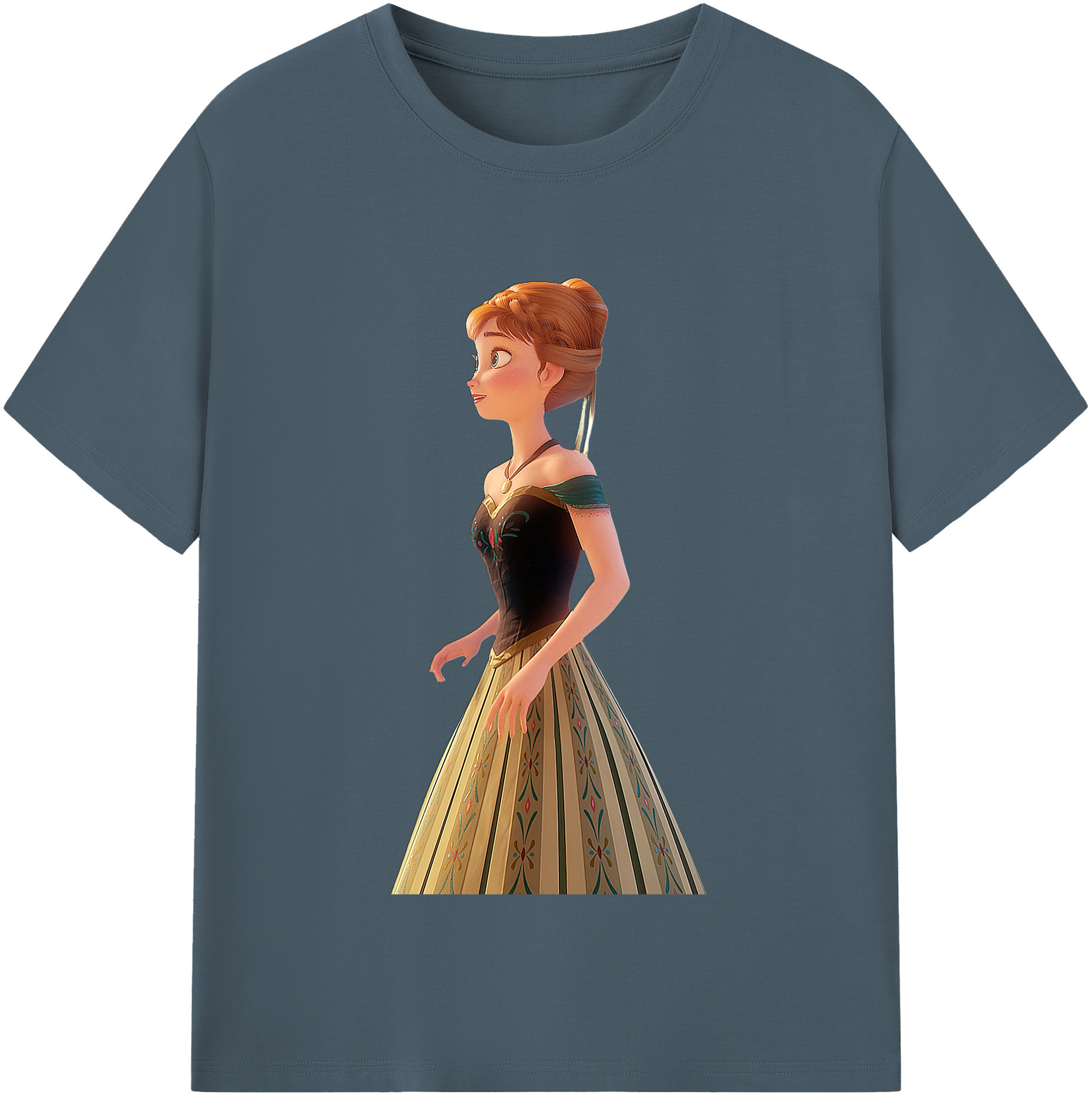 （画像用） アナと雪の女王 アンナ エルサ Frozen Anna Elsa 綿100％半袖Tシャツ（フロントプリント）